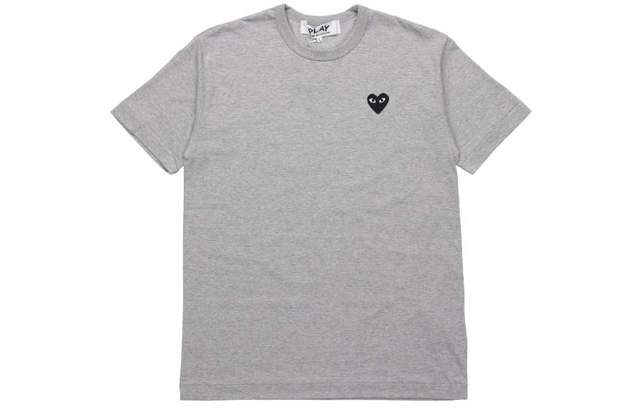CDG Play Black Heart Emblem T-shirt Grey