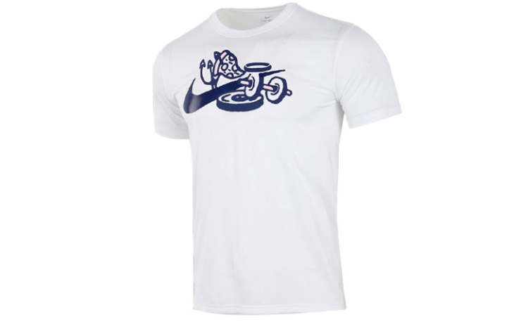 Nike Nike T Shirts Men's White Crew Neck Moderate Straight Fit