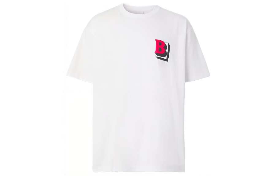 Burberry T Shirts Men's White Crew Neck Moderate
