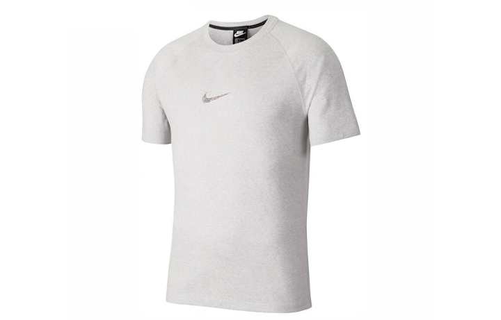 Nike Nike T Shirts Men's Gray Crew Neck Moderate Straight Fit
