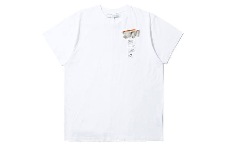 OFF-WHITE OFF WHITE Ss20 T Shirts Men's White Crew Neck Moderate Straight Fit