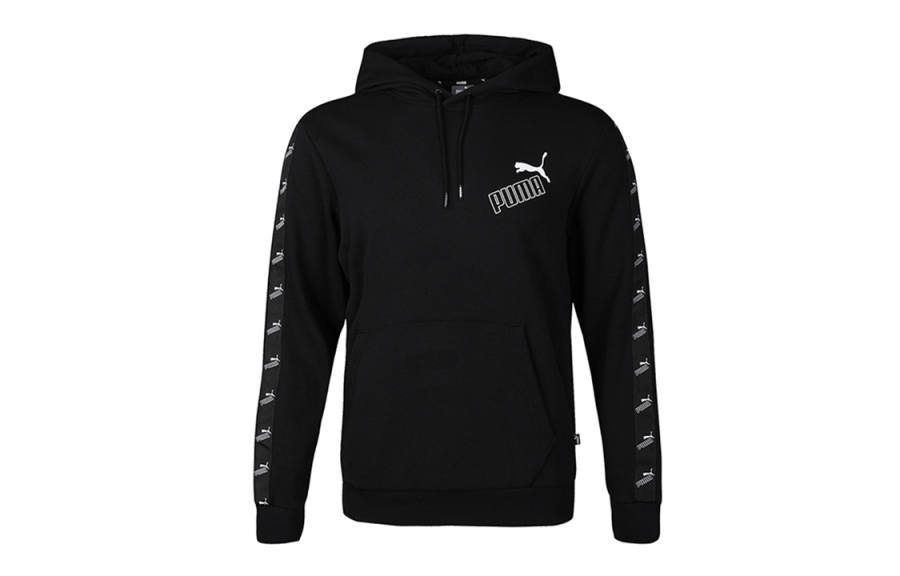 PUMA Sweatshirts Men's Black Hooded Moderate Regular