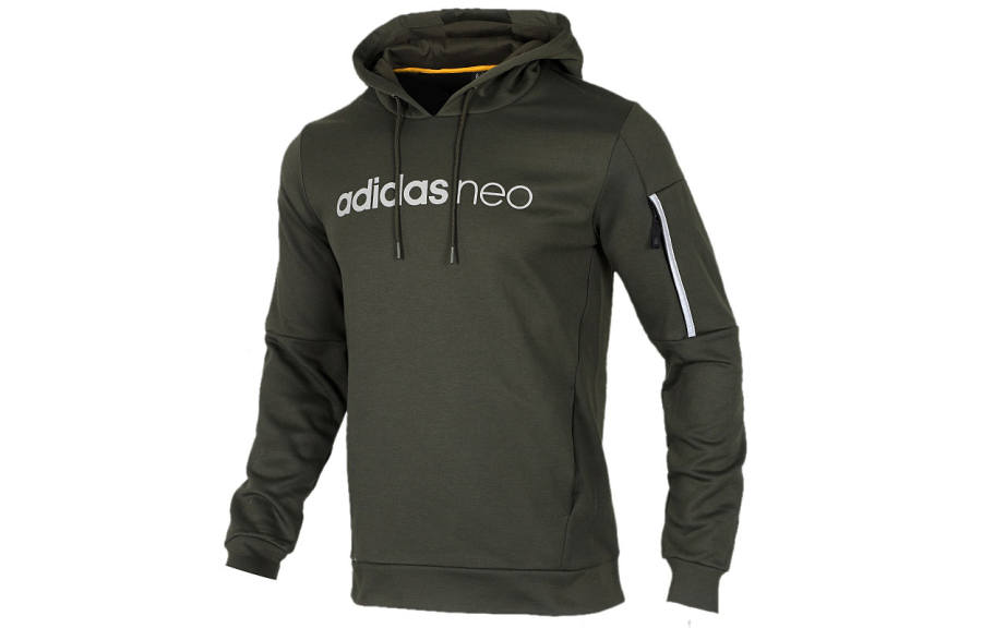Adidas Neo Sweatshirts Men's Army Green Hooded Moderate Regular