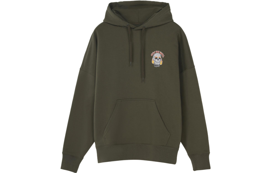 Vans Sweatshirts Unisex Army Green Hooded Moderate Regular