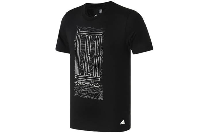 Adidas Adidas T Shirts Men's Black Crew Neck Moderate Straight Fit