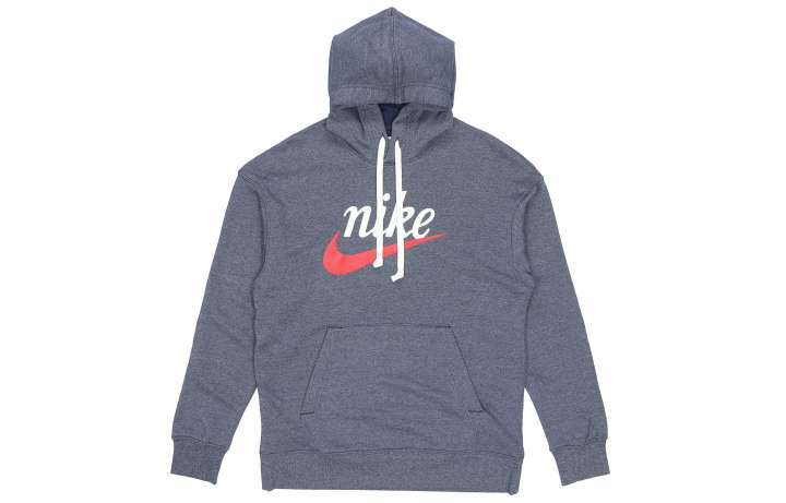Nike Nike HERITAGE 2.0 Logo Print Knitted Fabric Sports Thickened And Fleece Lined Sweatshirt Men's Dark Gray