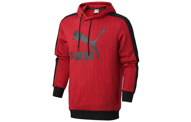 PUMA T7 Sweatshirts Men's Red Hooded Moderate Regular
