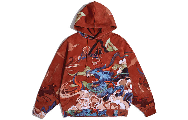 Li-Ning Li Ning Sweatshirts Unisex Reddish Umber Hooded Moderate Regular