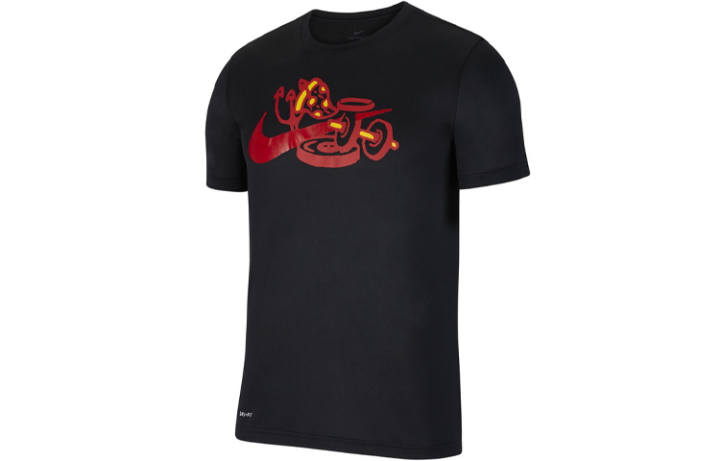 Nike Nike T Shirts Men's Black Crew Neck Moderate Straight Fit
