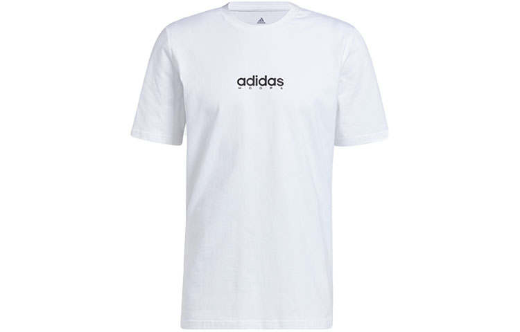 Adidas Adidas T Shirts Men's White Crew Neck Moderate Straight Fit