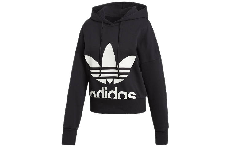 Adidas Originals Sweatshirts Women's Black Hooded Moderate Regular