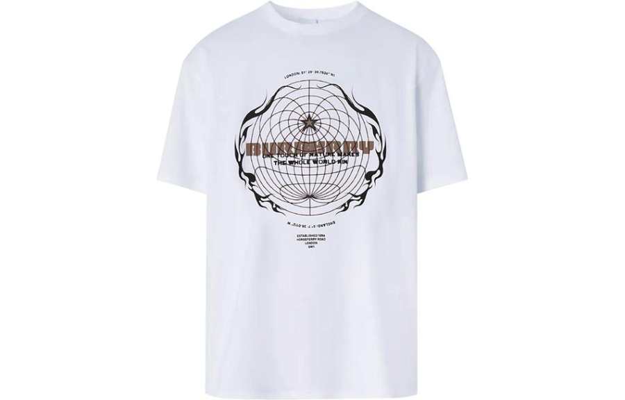 Burberry Globe Graphic Print Oversized T Shirt