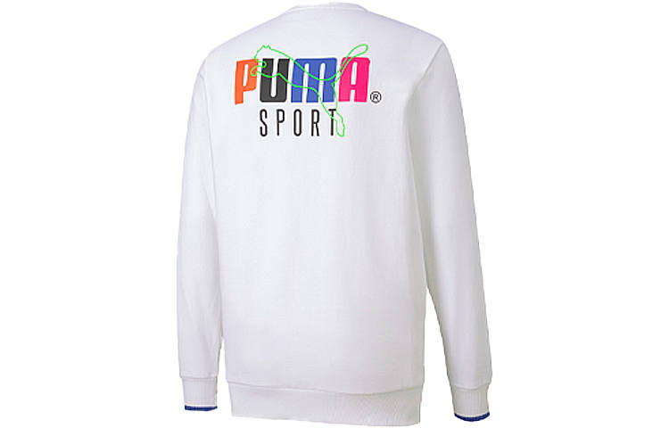 PUMA PUMA Sweatshirts Men's White Crew Neck Moderate Regular