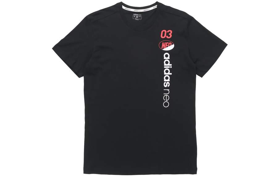 Adidas Neo T Shirts Men's Black Crew Neck Moderate Straight Fit