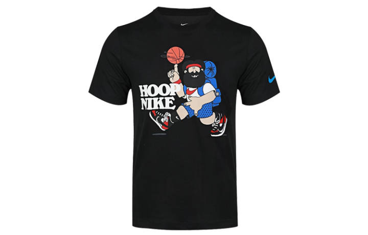 Nike Nike T Shirts Men's Black Crew Neck Moderate Straight Fit