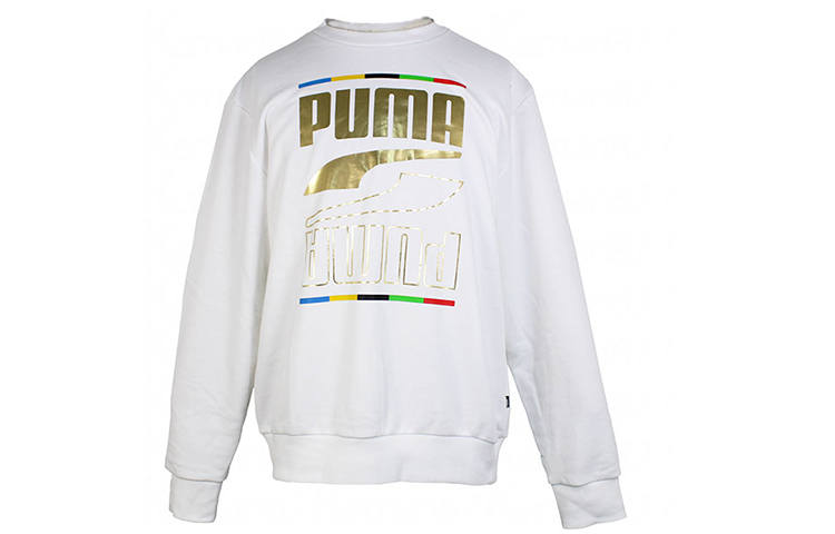 PUMA PUMA Sweatshirts Men's White Crew Neck Moderate Regular
