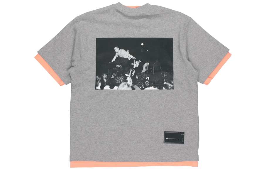 WE11DONE T Shirts Unisex Pink Orange Crew Neck Moderate Straight Fit