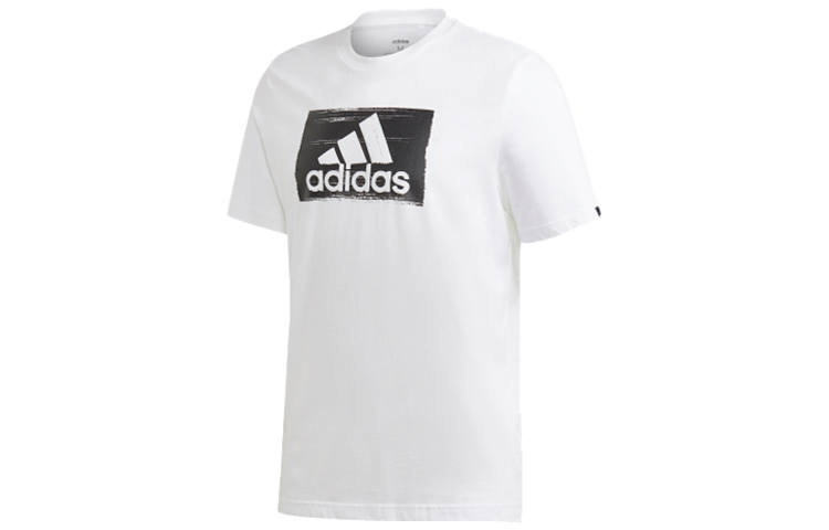 Adidas Adidas T Shirts Men's White Crew Neck Moderate Straight Fit