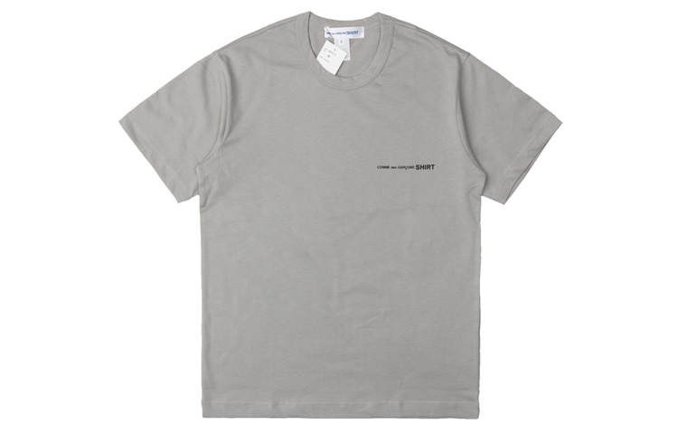 CDG T Shirts Men's Gray Crew Neck Moderate Straight Fit
