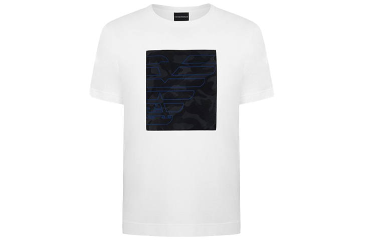 EMPORIO ARMANI T Shirts Men's White Crew Neck Moderate Straight Fit