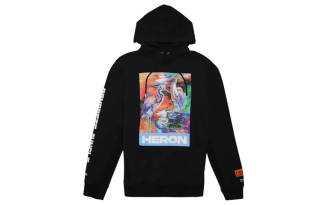 HERON PRESTON Heron Watercolor Print Hooded Sweatshirt