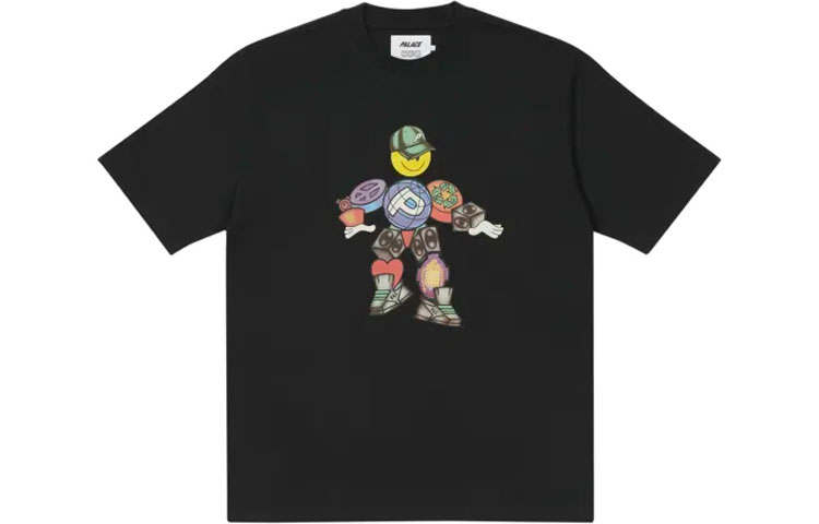 PALACE T Shirts Unisex Black Crew Neck Moderate
