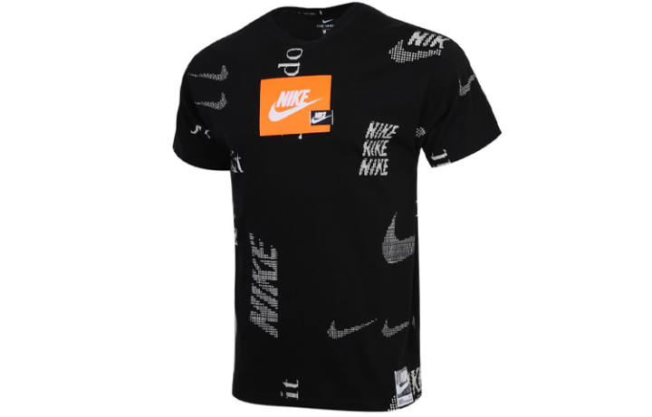 Nike Nike T Shirts Men's Black Crew Neck Moderate Straight Fit