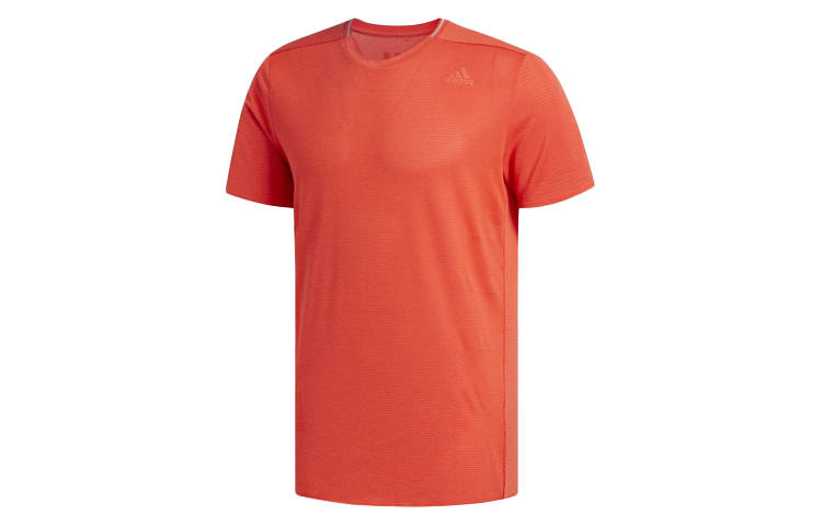 Adidas Adidas T Shirts Men's Festive Reservoir Red Crew Neck Moderate Straight Fit