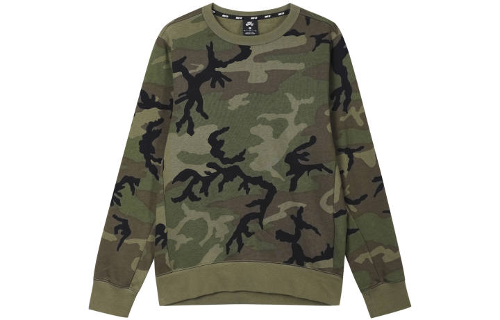 Nike Nike Sweatshirts Men's Olive Green Crew Neck Moderate Regular
