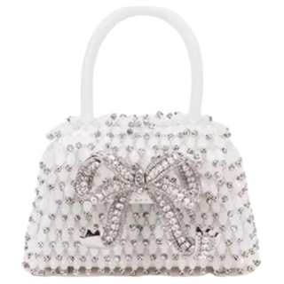 Self-portrait Self portrait Cow Leather Shoulder Bag, Crossbody Bag, Handbag Mini Women's Pure White Color