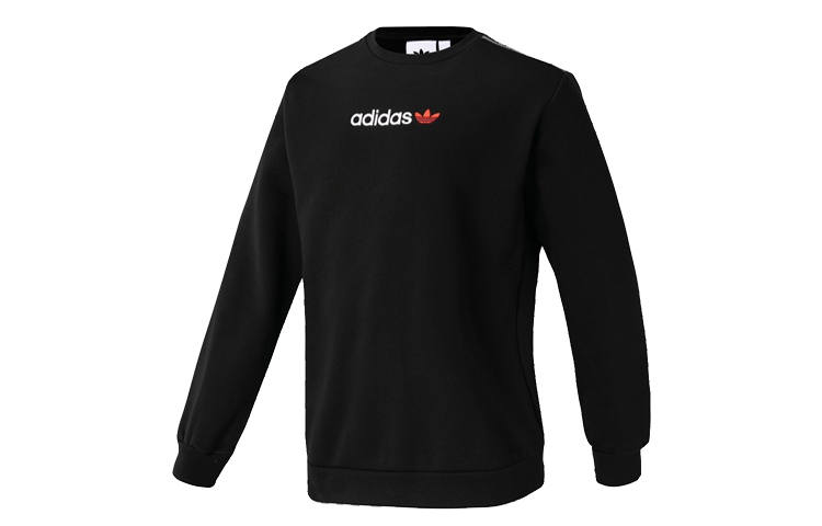Adidas Originals Linear Crew Sweatshirts Men's Black Crew Neck Moderate Regular
