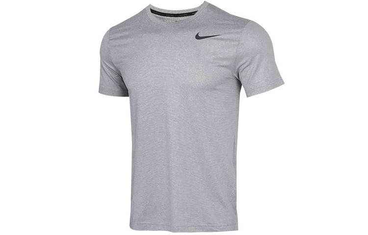 Nike Nike T Shirts Men's Gray Crew Neck Moderate Straight Fit