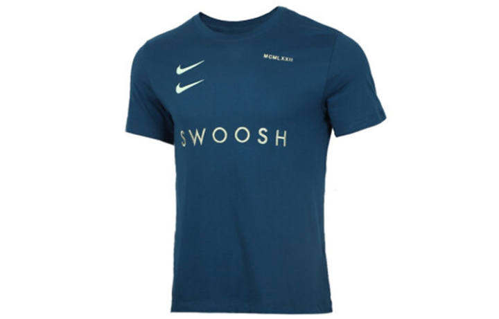 Nike Nike T Shirts Men's Power Blue Crew Neck Moderate Straight Fit