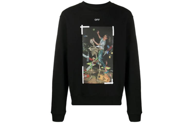 OFF-WHITE OFF WHITE FW20 Sweatshirts Men's Black Crew Neck Moderate Regular