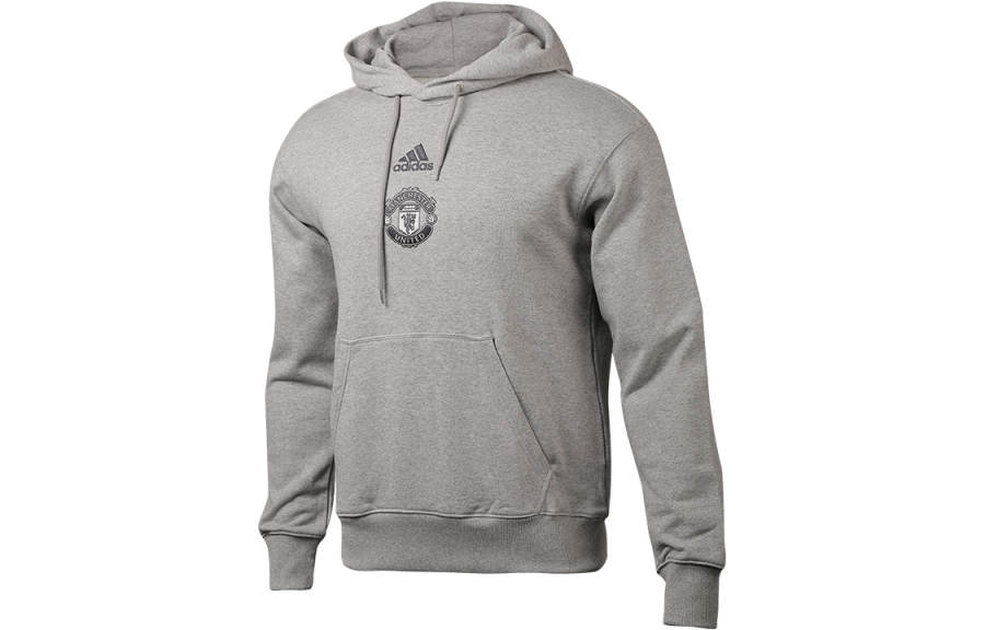 Adidas Adidas Manchester United Sweatshirts Men's Gray Hooded Moderate Regular