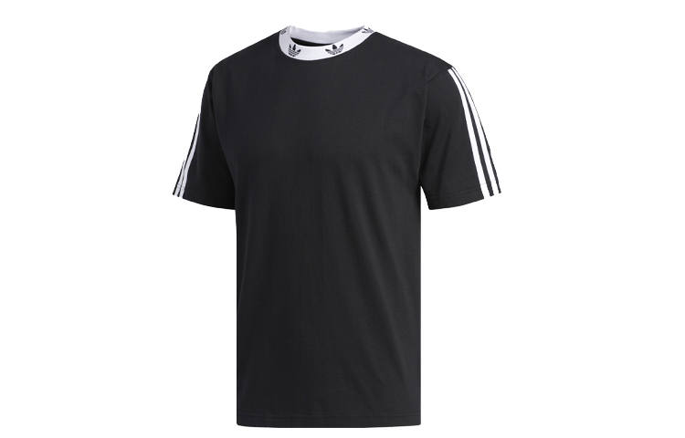Adidas Originals T Shirts Men's Black Crew Neck Moderate Straight Fit