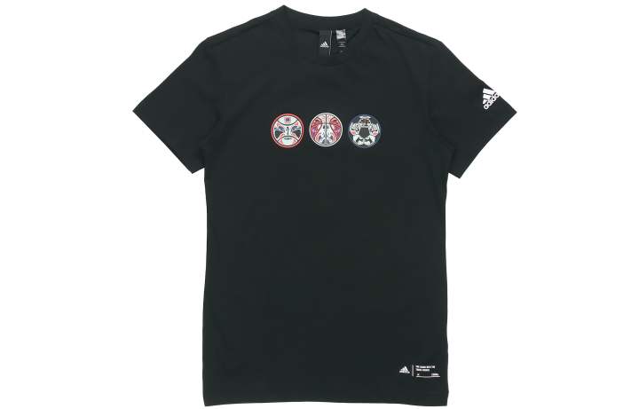 Adidas Adidas T Shirts Men's Black Crew Neck Moderate Straight Fit