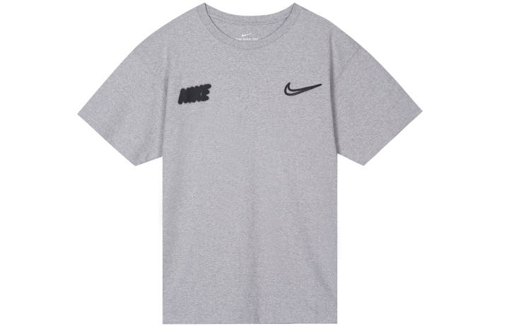 Nike Nike T Shirts Men's Gray Crew Neck Moderate Straight Fit