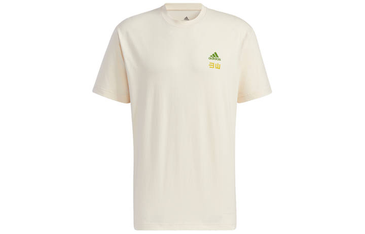 Adidas Adidas T Shirts Unisex Ecru Crew Neck Thin Straight Fit