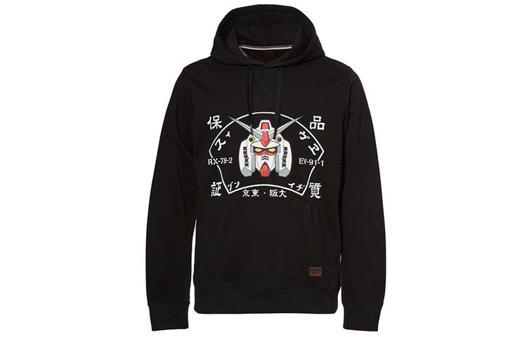 EVISU EVISU Sweatshirts Men's Black Hooded Moderate Regular