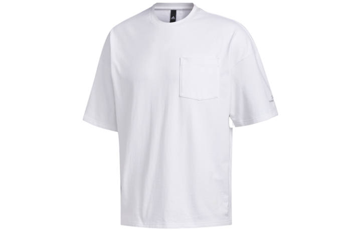 Adidas Adidas T Shirts Men's White Crew Neck Moderate Straight Fit