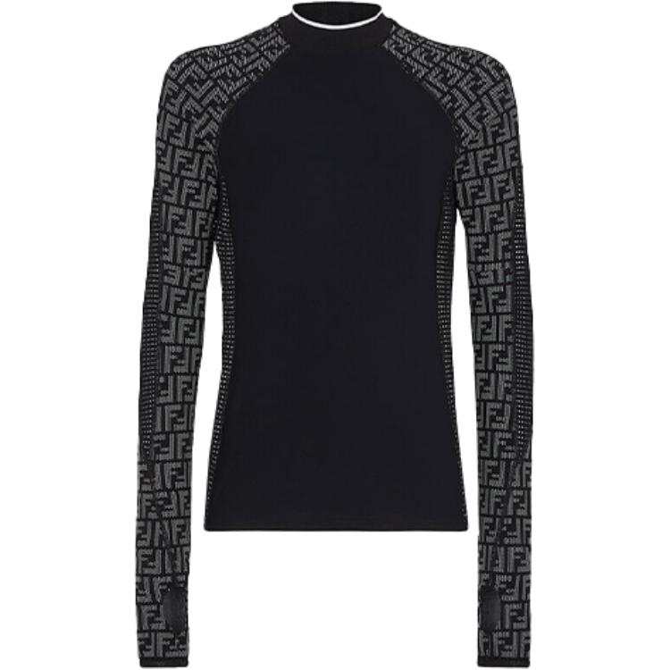FENDI T Shirts Men's Black Half Turtleneck Moderate