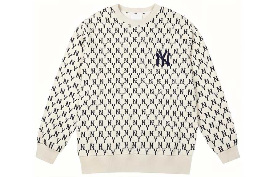 MLB New York Yankees Sweatshirts Unisex White Crew Neck Moderate