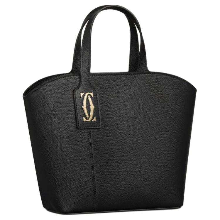 CARTIER Calfskin Tote Bag, Shopping Bag, Shoulder Bag, Crossbody Bag, Handbag Mini Women's Black
