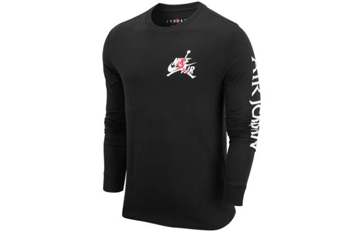 Jordan Jordan T Shirts Men's Black Crew Neck Moderate Straight Fit