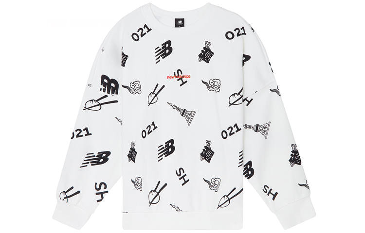 New Balance New Balance Sweatshirts Unisex White Crew Neck Moderate Regular