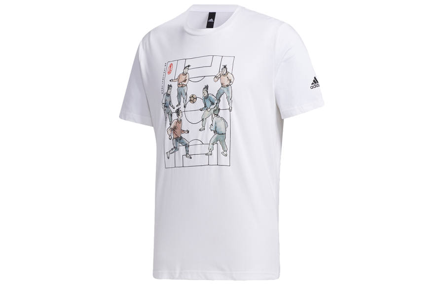 Adidas Adidas T Shirts Men's White Crew Neck Moderate Straight Fit