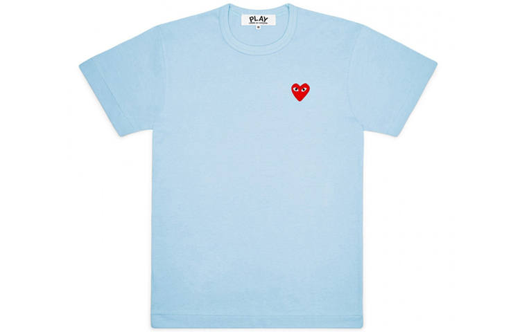 CDG Play Pastelle Red Emblem T-Shirt
