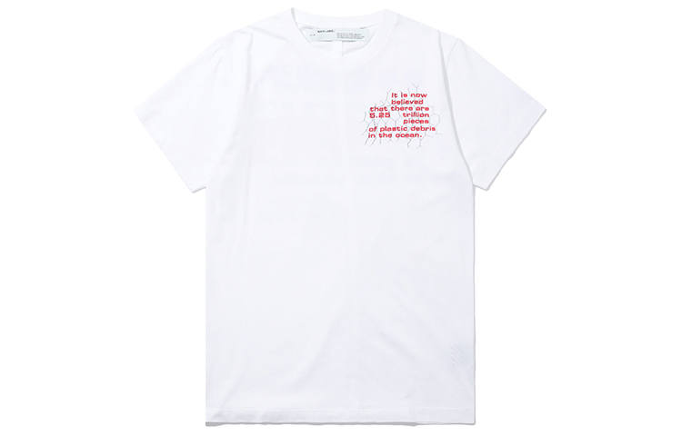 OFF-WHITE OFF WHITE Ss20 T Shirts Men's White Crew Neck Moderate Straight Fit