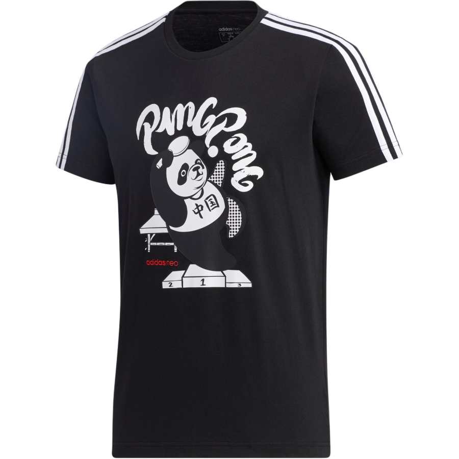 Adidas Neo T Shirts Men's Black Crew Neck Moderate Straight Fit